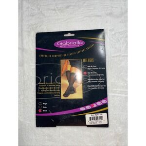 Gabrialla Style 180 Black Sheer Firm Compression 20-30 mmHg Knee Highs Large